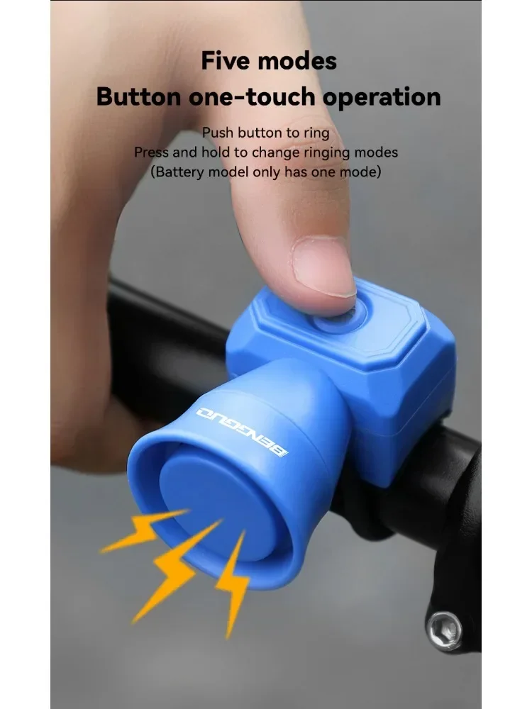 AliExpress NONE 5 Mode Bike Electric Bell Horn Cycling USB Charging Motorcycle Ring Antitheft Waterproof Alarm Mountain Road Bicycle Accessories
