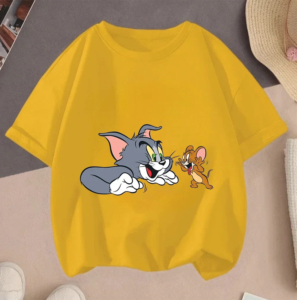 

Tom And Jerry 2026 Casual Summer Short Sleeve Hot Sale Cartoon 2D Printed Tees For Children Teenagers Boys Girls