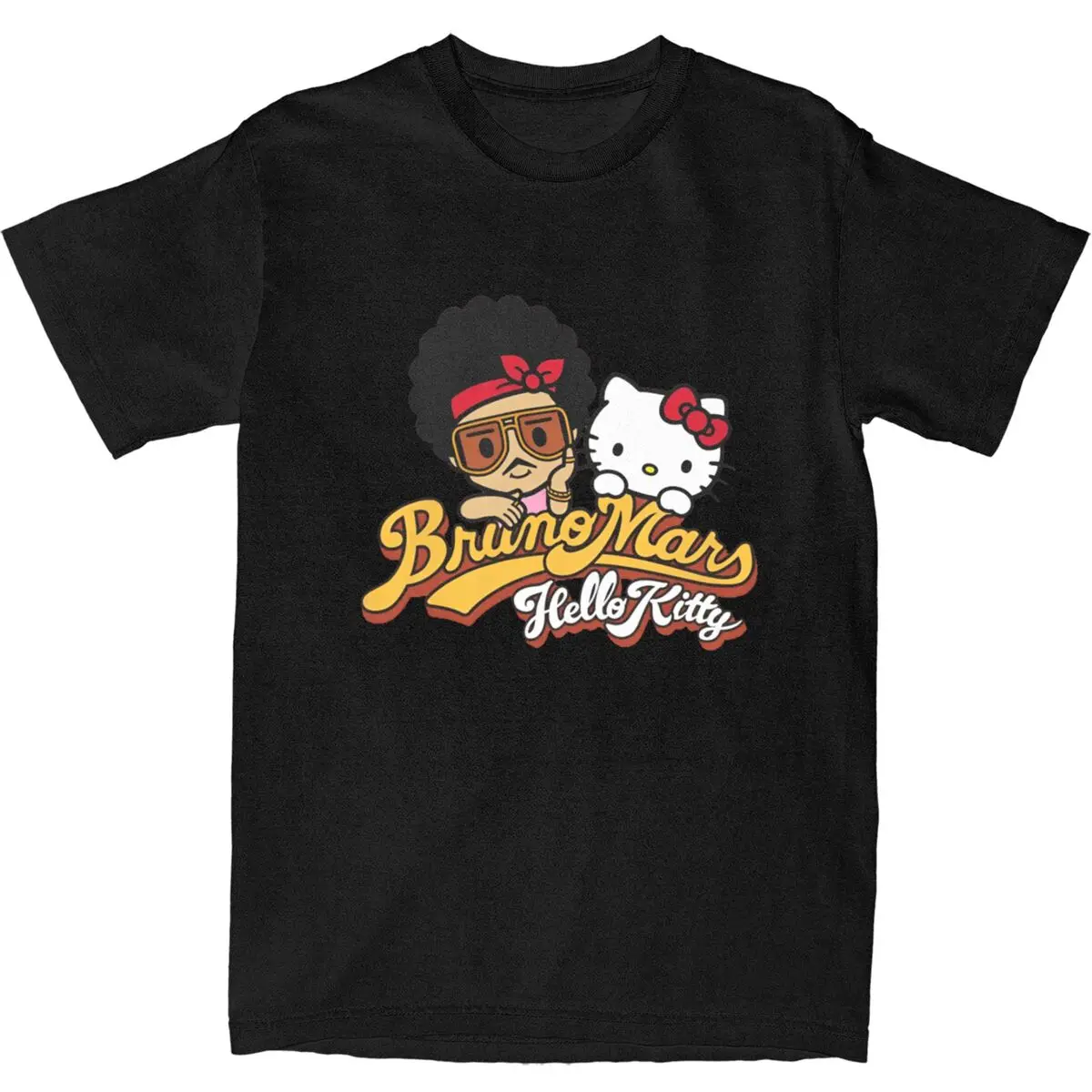 Haikyuu T-Shirt Bruno Mars Hello Kitty Pure Cotton T-Shirts Fashion Tshirt for Men Summer Y2K Retro Design Short Sleeve Top Tees