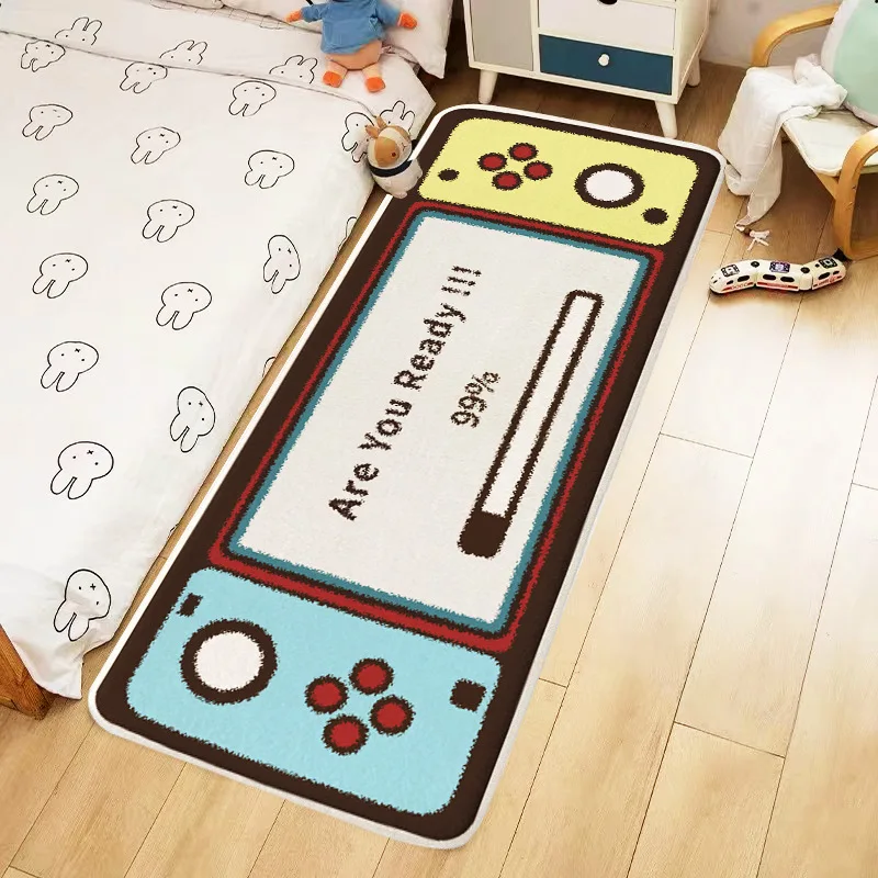 Are You Ready 99% Game Console Long Runner Rug Retro Handheld Print NonSlip Floor Mat for Gaming Room  Room Decor