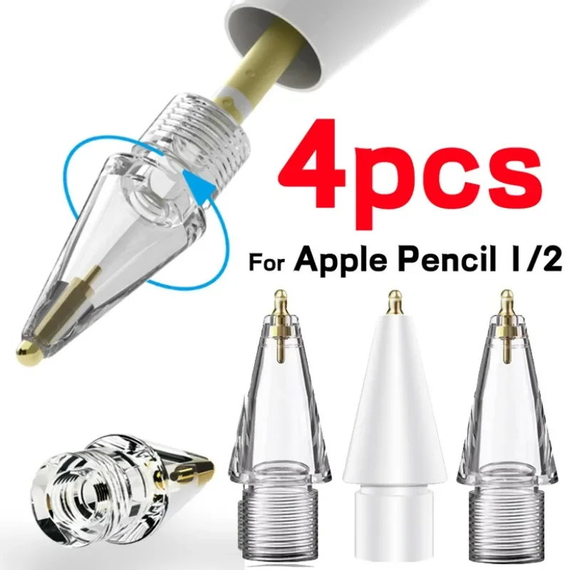Replacement Pencil Nibs for Apple Pencil 1/2 Generation Soft Needle Tips Touch Screen Tablet Pen Nibs for Apple IPad Stylus Pen