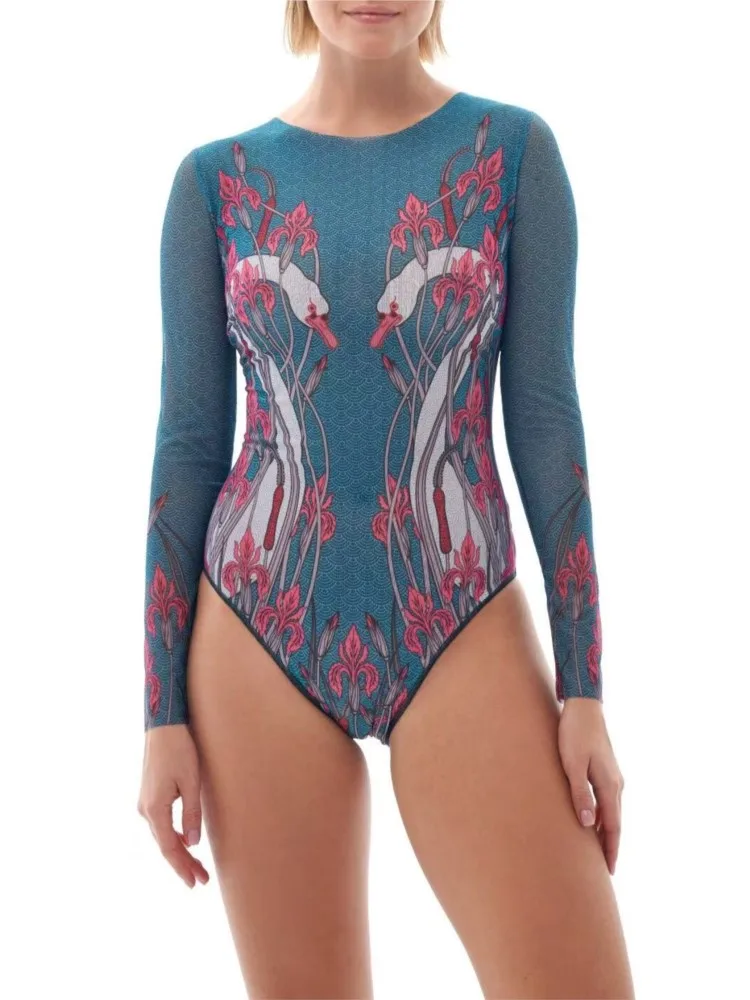 Conjuntos de 2 piezas de traje de baño de malla y traje de baño Sexy Panst, traje de baño de verano para mujer, conjunto de Bikini, traje de baño para cubrir la playa, Куwlльник