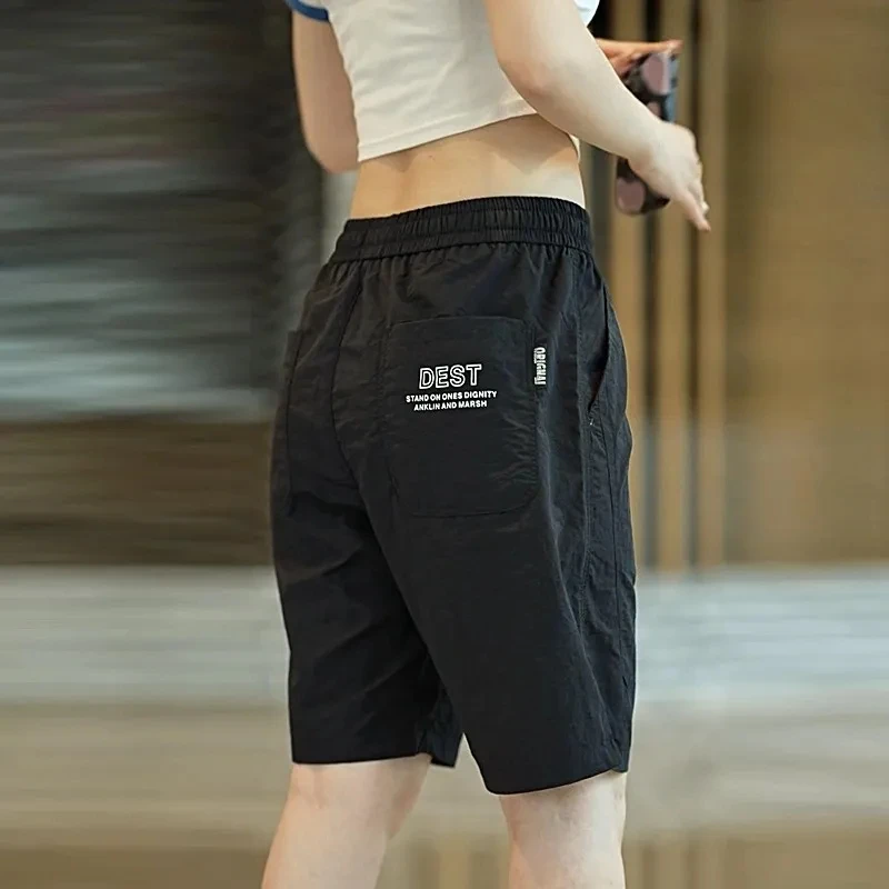 High-End Ice Silk Qui-Dry Men's Summer Loose Straight Leg Sport Casual Pants Thin  Riding Trousers Khaki Color