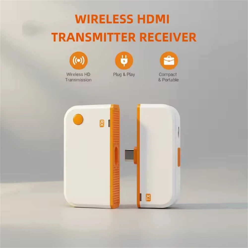 

50M Type C Compatible Wireless HDMI Transmitter Receiver Extender Adapter TV Stick Dongle for PC Phone Laptop TV Monitor