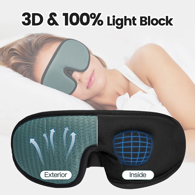 1PC 3D Sleeping Mask Eye Patch Eye Cover Portable for Eye Travel Relax Sleeping Aid Eye Patch Shading Blindfold Eye Mask