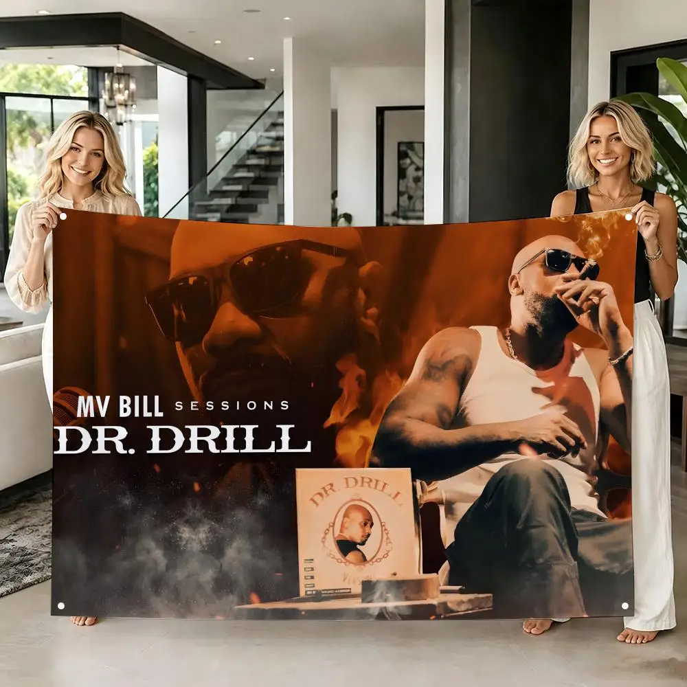 Brazilian Hip Hop M-MV Bill Flags Tapestry Creative Pattern Photo Living Room Wall Art Party Outdoor Decor