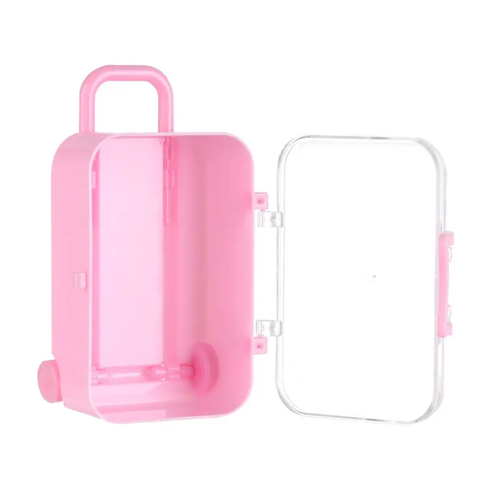 Fashion Plastic Mini Suitcase for Dolls Miniature Toys Trunk Dollhouse Decoration Lovely Small Clutch Jewellery Box Doll Handbag view 3