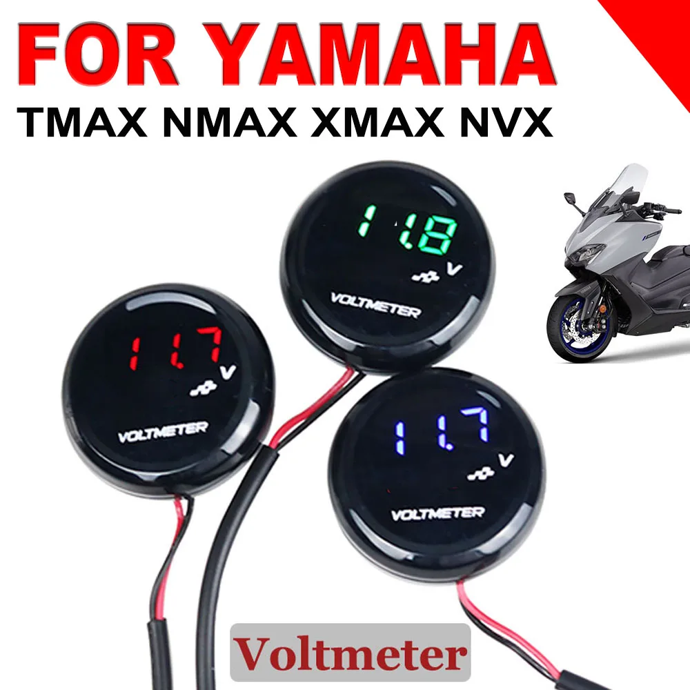 Motorcycle Voltmeter Digital Voltage Display Meter Volt Gauge Bracket For NMAX 125 155 XMaX XMAX300 TMAX 530 PCX NVX Accessories