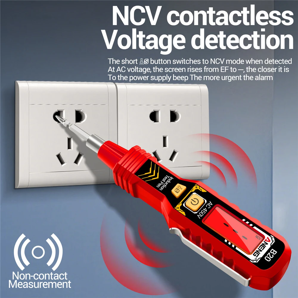 ANENG B20 جديد عالي الدقة جهاز قياس الجهد الكهربائي القلم متعدد الوظائف كشف نقطة التوقف شاشة ديجيتال أداة الحث الكهربائية #5