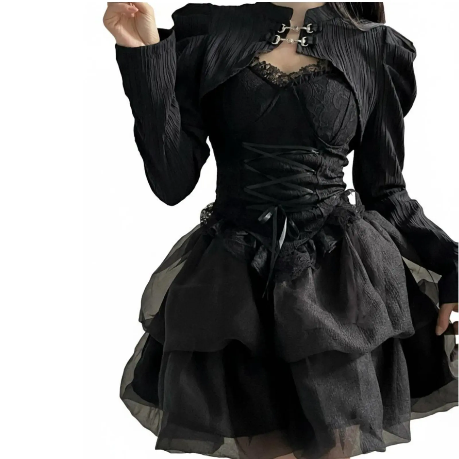 

Proceed Thic Two-Piece Dress Built-in Chest Pads Corset Top and Tulle Skirt Skirt Set women's Clothing Waist-Cinching Party Away