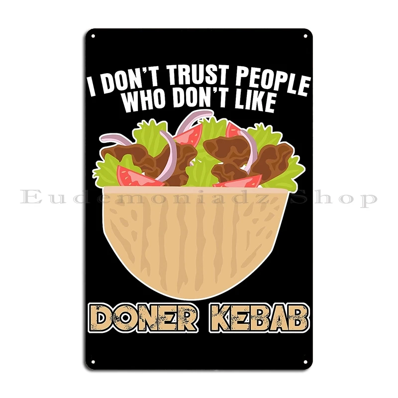 أنا أحب كباب خفيف دونر كباب Dönerspieß Dönerbag دونر كباب Extravaganza معدن كلاسيكي مطبوع جدار اللوحة تين تسجيل ملصق