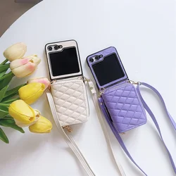 Zipper Crossbody Wallet with Card Holder Phone Case for Samsung Galaxy Z Flip 7 6 5 4 Flip6 Flip5 Flip4 Flip3 Leather Cover