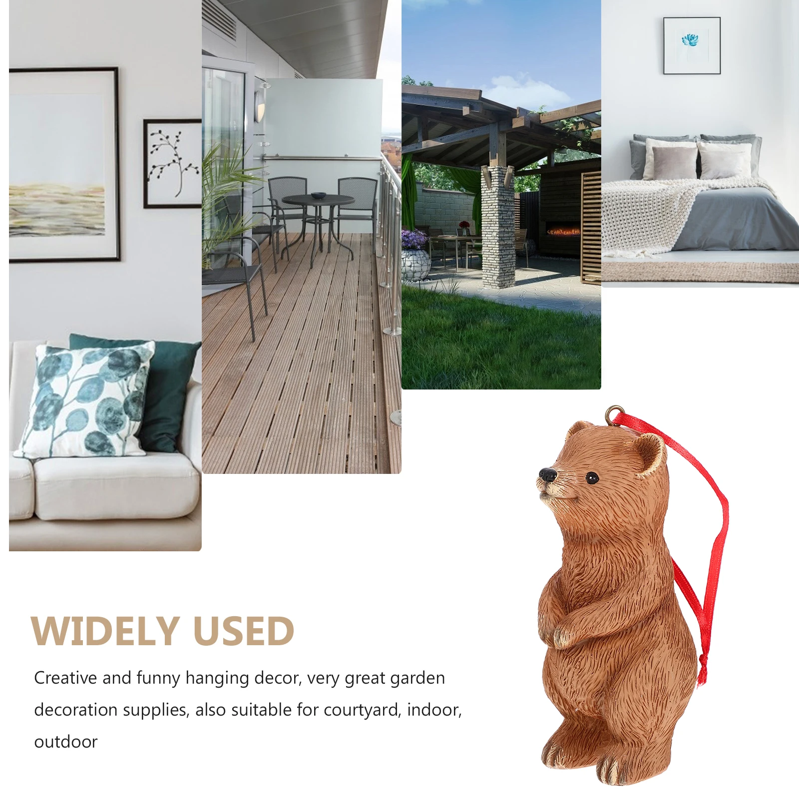 

Resin Bear Hanging Decor Adorable Compact Figure for Garden Outdoor Courtyard Home Decoration Supplies Ornament