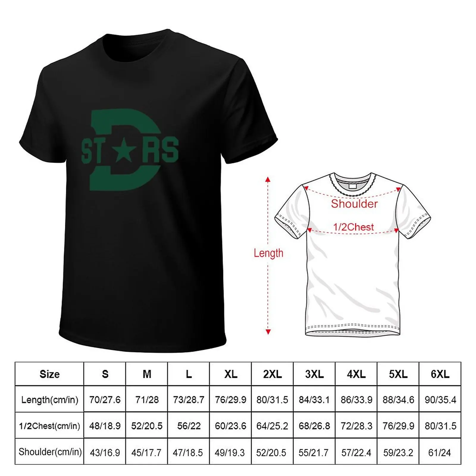 Dallas Stars Letter Mark T-Shirt korean fashion kawaii clothes Man t-shirt mens plain t shirts