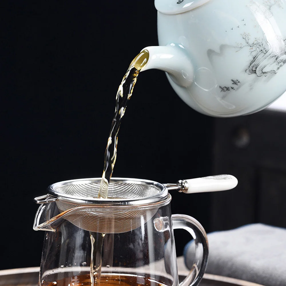 السيراميك مقبض قابلة لإعادة الاستخدام العشبية التوابل الشاي فضفاض ورقة مصفاة الشاي Infuser مصفاة شاي القهوة تصفية الشاي أداة