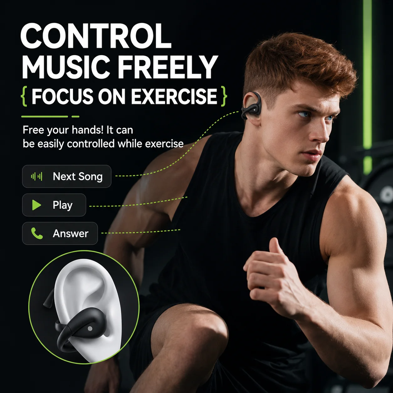 Acer OHR555 Unique Cross Arm O - Sports Earphone Hook recension och pris