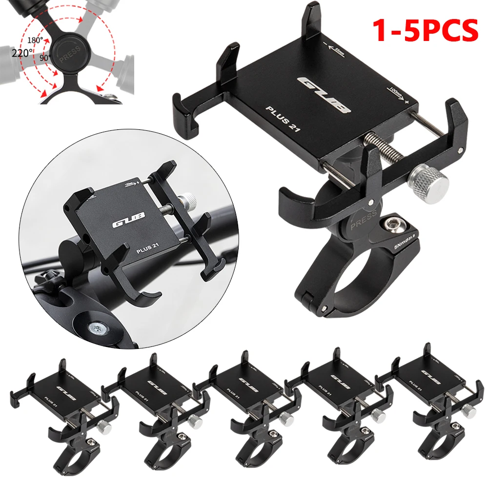 GUB PLUS 21 Motorcycle Bike Phone Holder Aluminum Alloy Cell Phone Holder Bracket Rotatable Adjustable Anti-slip Cycling Parts