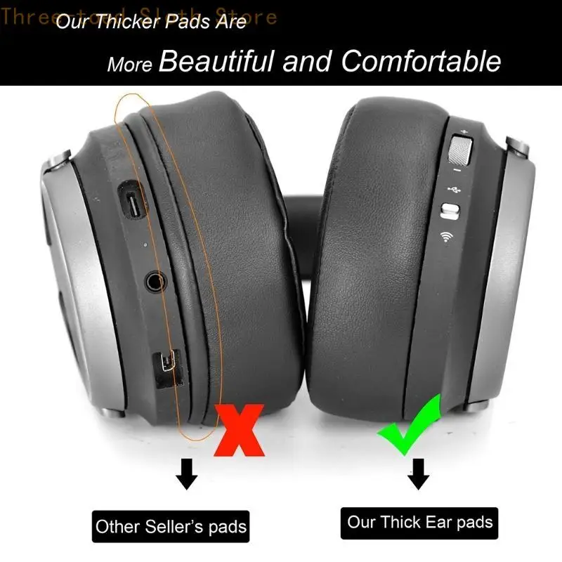 Penggantian Earpads Bantal Telinga bantalan busa cangkir cangkir perbaikan bagian untuk rgb nirkabel e74a