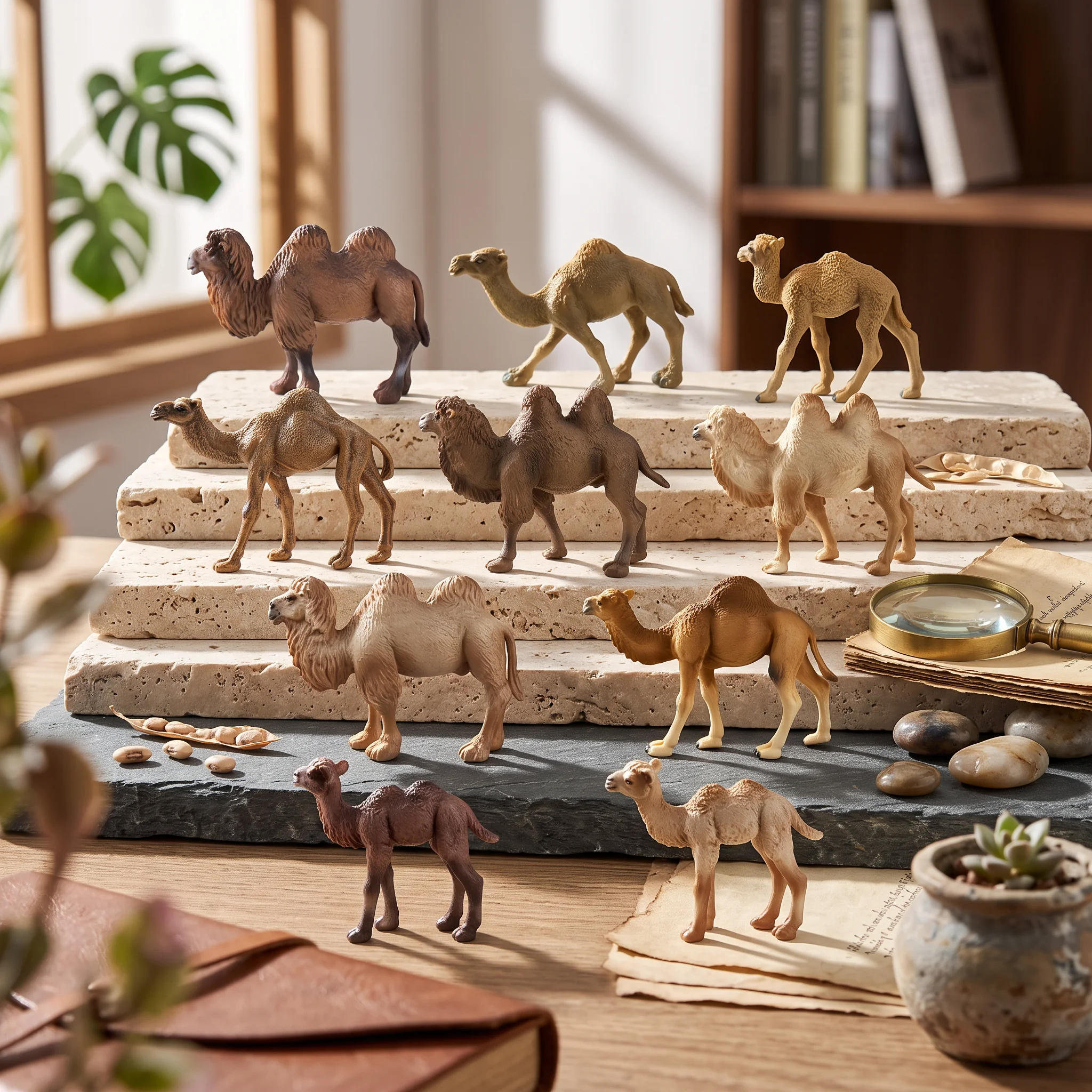 10 Pieces Camel Figurine Mini Camel Figure Dromedary Figurine Collectible Desert Animal Figure Adorable for Hobbyists, Dioramas