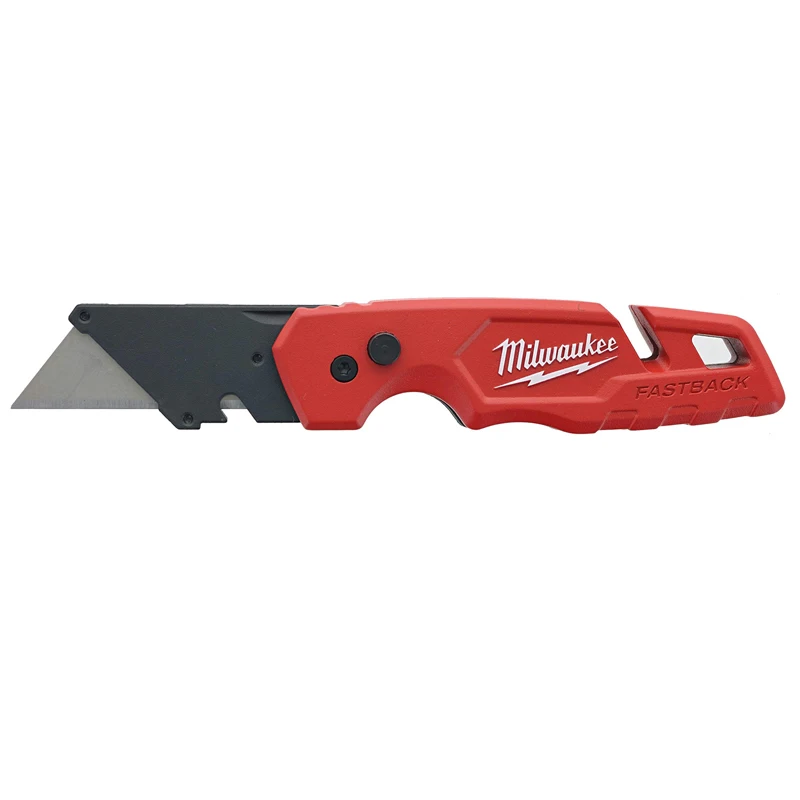 Milwaukee 48-22-1502 FASTBACK Folding Utility Knife Gut Hook Sharp Cutting with 5 Extra Blades Storage Hand Tools