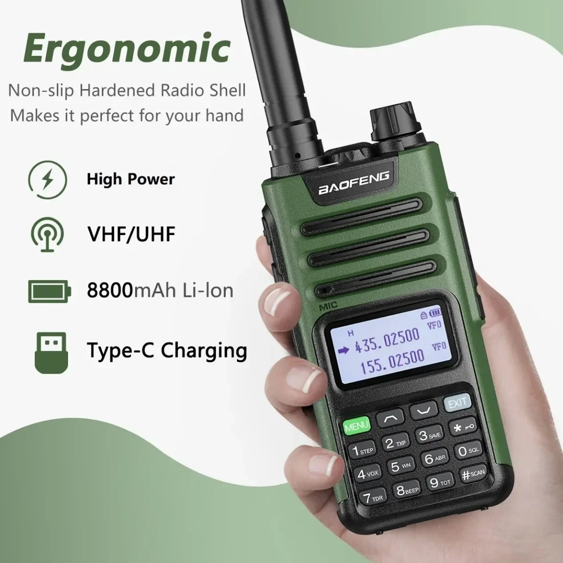 BAOFENG M-13 Pro Walkie Talkie Air Band Wireless Copy Frequency USB Charger Long Range Two Way Radio Transceiver Upgrade UV K5