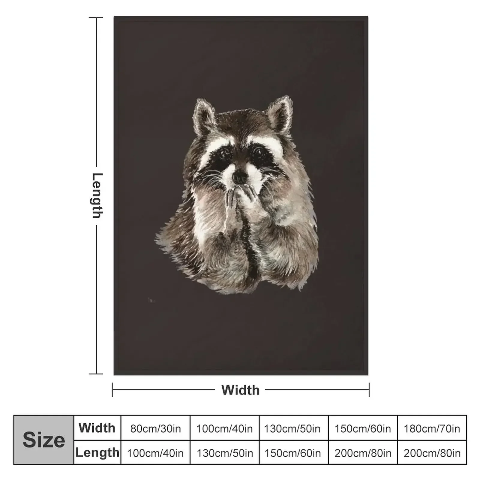 Cute Raccoon Blowing Kisses Throw Blanket Plush decorative Polar Warm Blankets