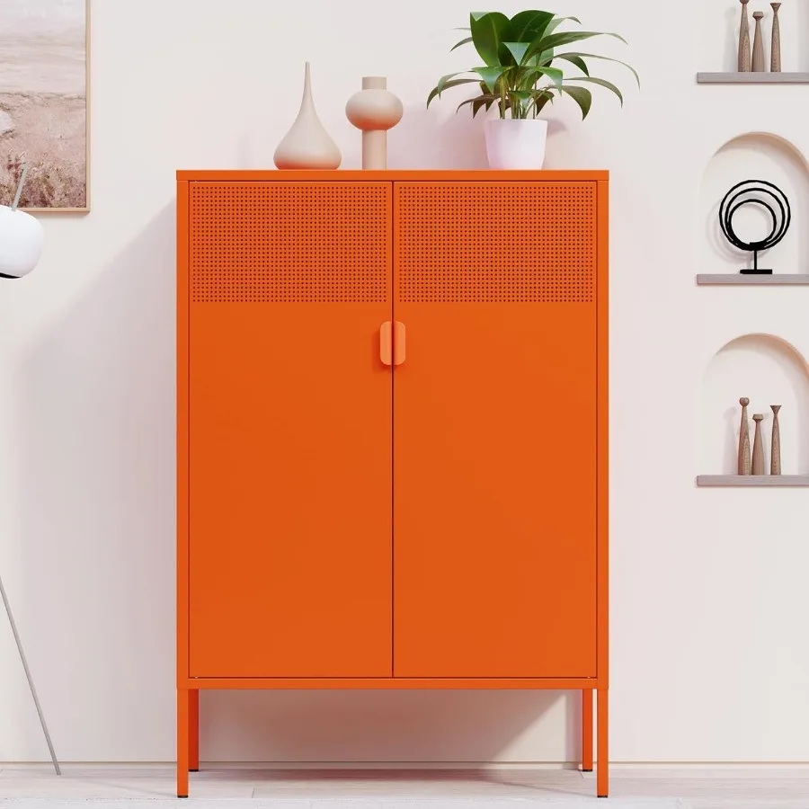 

Steel lockers adjustable laminates side cabinets shoe cabinets lockers orange