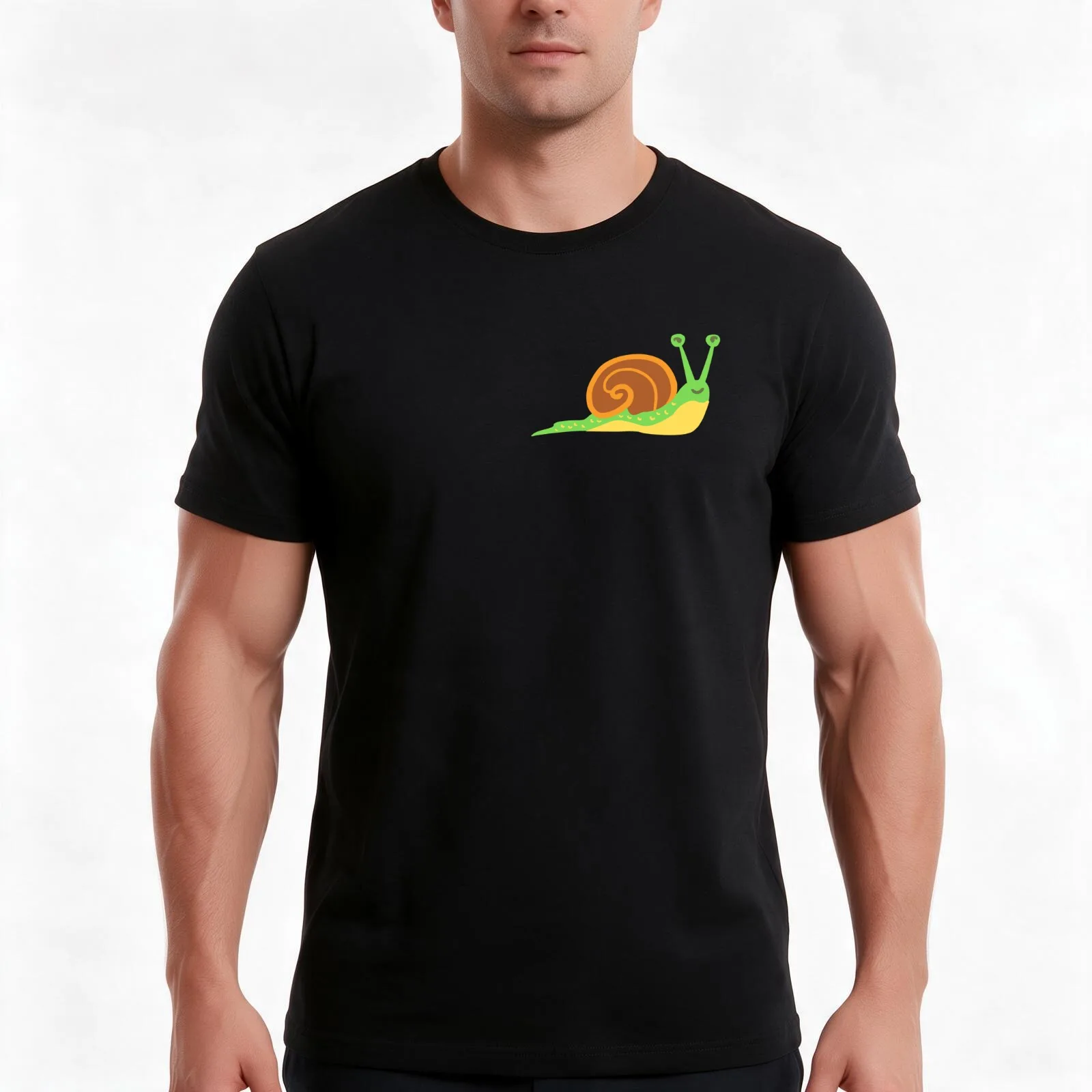 Vivid Snail T-Shirt, Summer Casual Cotton Tee, Oversized Streetwear Tops, Vintage Graphic Print, Loose Fit Short Sleeve
