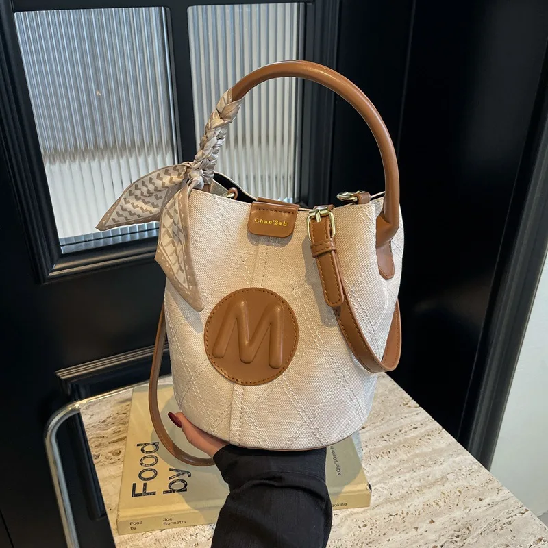 Handbag for Women 2024 New Summer All-match High-grade Exquisite Bucket Bag Niche Single Shoulder Crossbody Bag