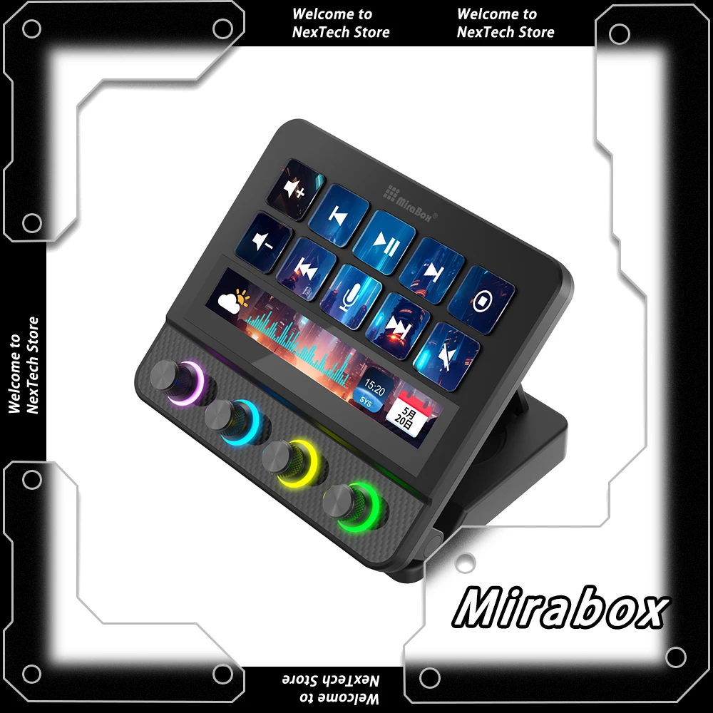 

Мирабокс N4 Pro Streamdeck Мини-клавиатура 10-клавишный визуальный макрос Клавиатуры с живым содержанием Контроллер создания Мультимедийная клавиатура Подарки