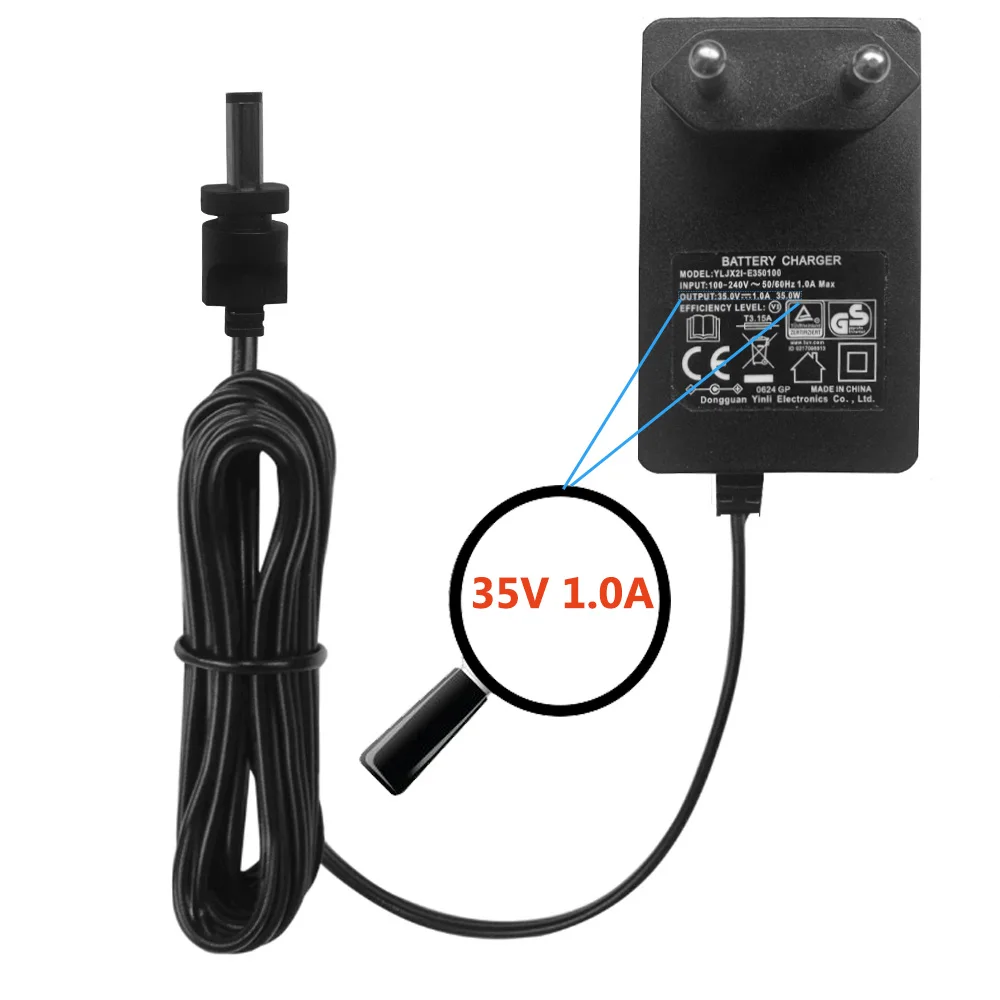 Ersatz-Netzteiladapter für Conga Rockstar 12500 Stellar AquaPet Flex Staubsauger, Ladegerät, Netzteil, 35 V, 1,0 A.