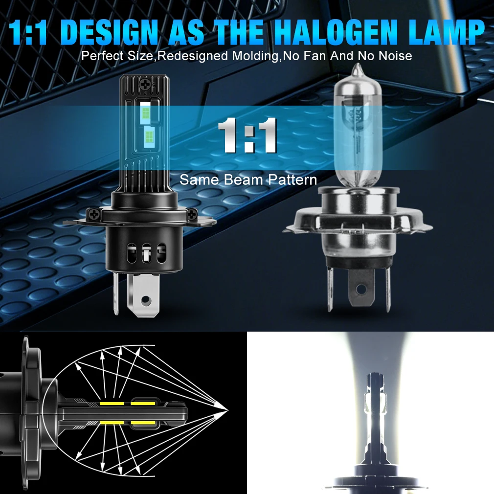 XSTORM H4 LED Headlights Canbus H7 LED Fog Headlights Bulbs 100w 30000LM 9005 H11 Car LED Lights Bulb Diode Lamps Turbo Lamp 12V - view 4
