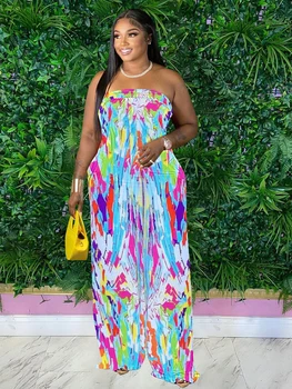 Yaz kadın tulum tam uzunlukta askısız tulum tek parça Streetwear Backless seksi açık tulum toptan Dropshipping