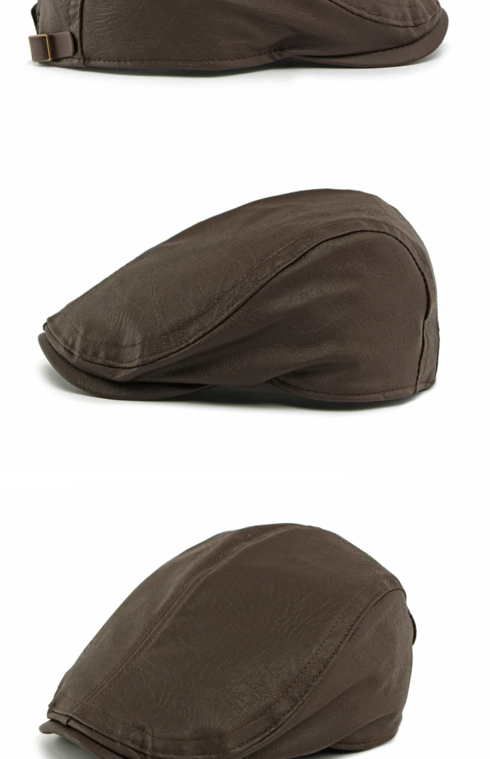 HT4867 Herren- und Damen-Baskenmütze, Vintage-Künstlermütze, Unisex, verstellbar, flache Mütze für Herbst und Winter, PU-Baskenmütze – Detail 11