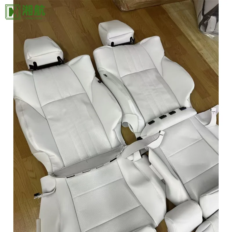 Suitable for 2018 Toyota Alphard (Titanium on Right)  White Nappa Leather Full Replacement Car Seat Cover