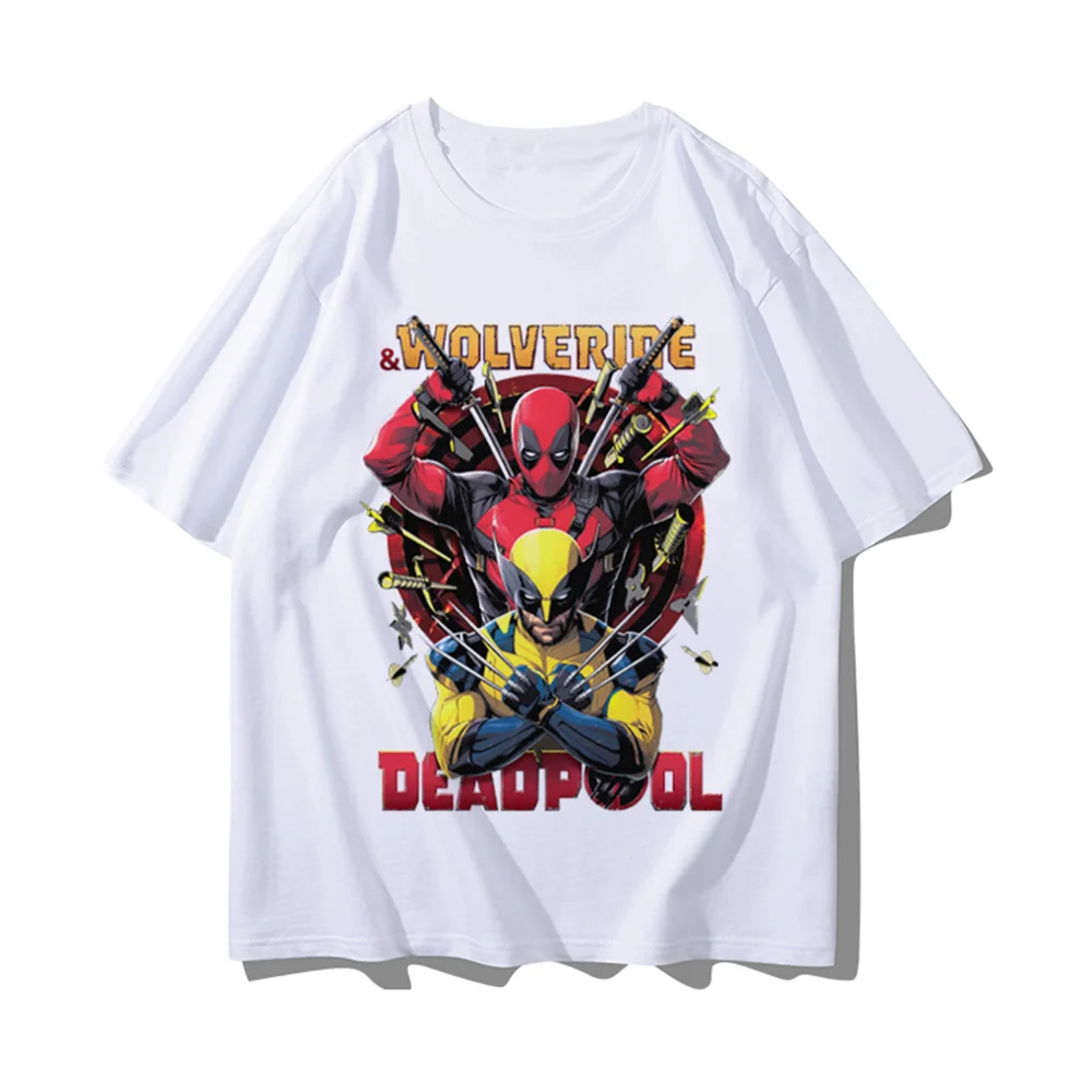 （Miniso) New Fashion Deadpool Cotton T-shirt Y2k Tees Kids T-shirt Tops Men Cotton T-shirt Top Summer Women T-Shirt Men Clothing