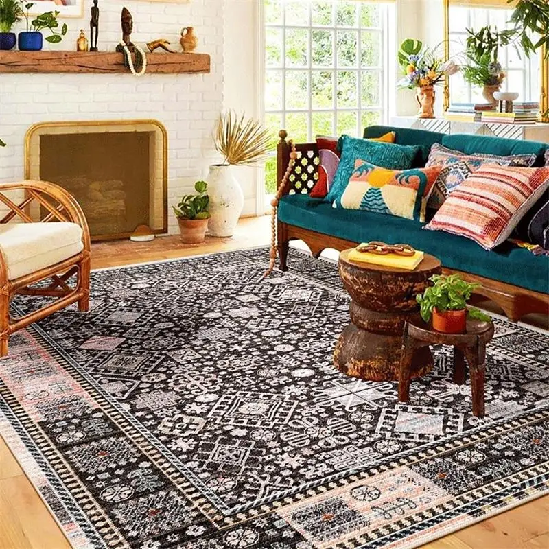 Moroccan American Living Room Carpet Middle Ancient Rugs For Bedroom Home Soft Table Floor Mat Soft Large Size Study Area Rug
