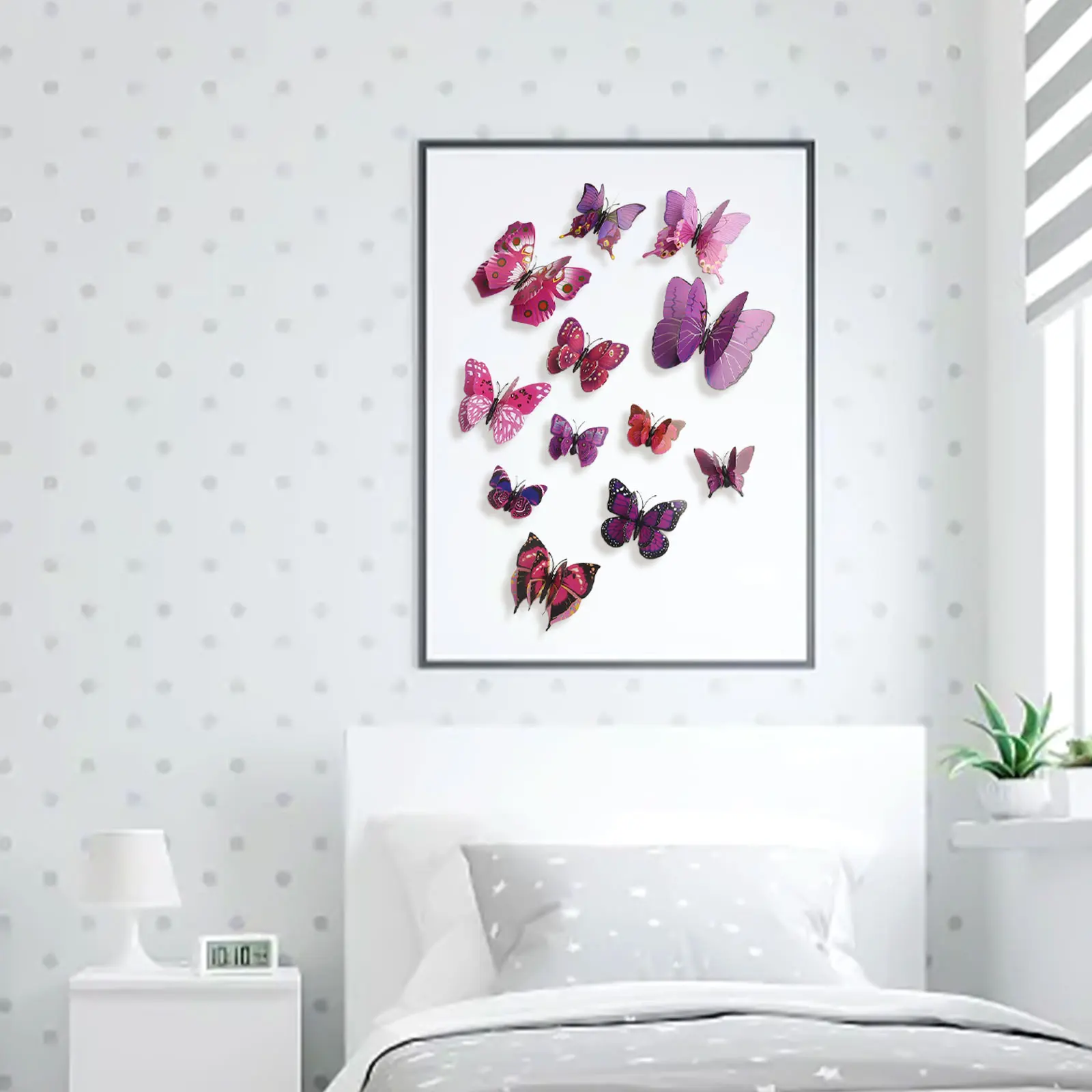 3D Wall Stickers 3D Butterfly Wall Stickers Colorfast Environmentally Friendly Material Film Print Foldable Wings