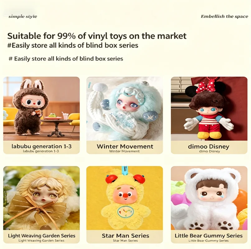 Transparent Plush Toy Doll Figurine Blind Box Storage Display Stand Cotton Doll Display Box for Labubu Acrylic Display Cabinet view 2