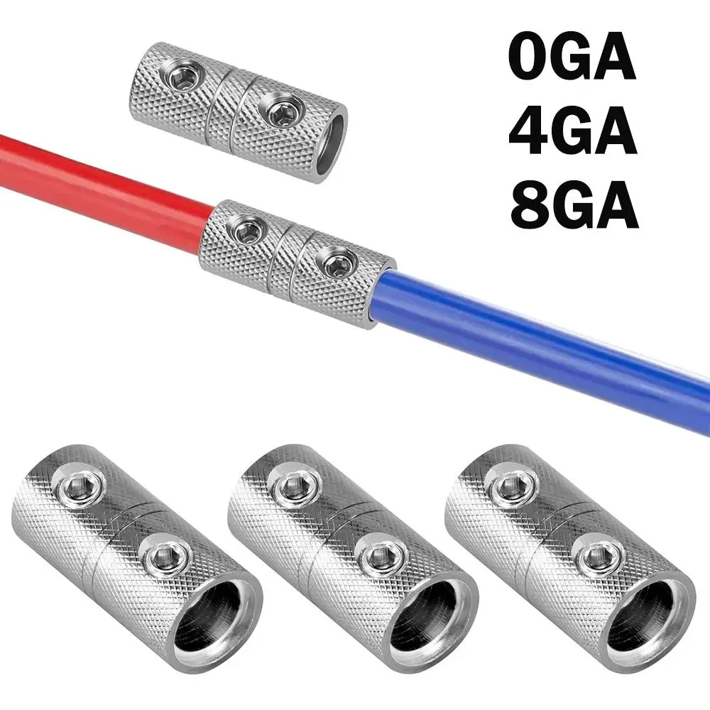 

New Brass Car Audio Connector Silver 0GA 4GA 8GA Audio Amp Input Adapter Car Speaker Wire Terminal