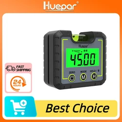 Huepar Digital Level Angle Gauge Magnetic Protractor Inclinometer Level Angle Finder Angle Cube Level Box With Magnes