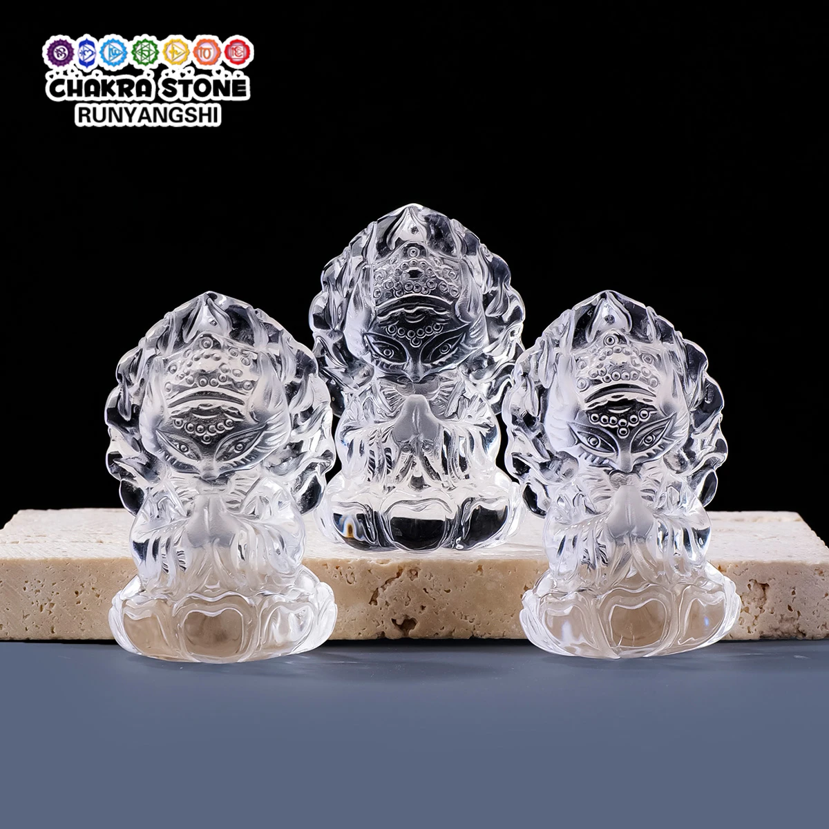 1PC Natural Clear Crystal Nine-Tailed Fox Carving, All-Clarity Crystal Craft Couple Pendants