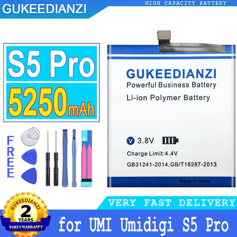 

GUKEEDIANZI Battery for UMI Umidigi S5 Pro, S5Pro, Big Power Battery, 5250mAh