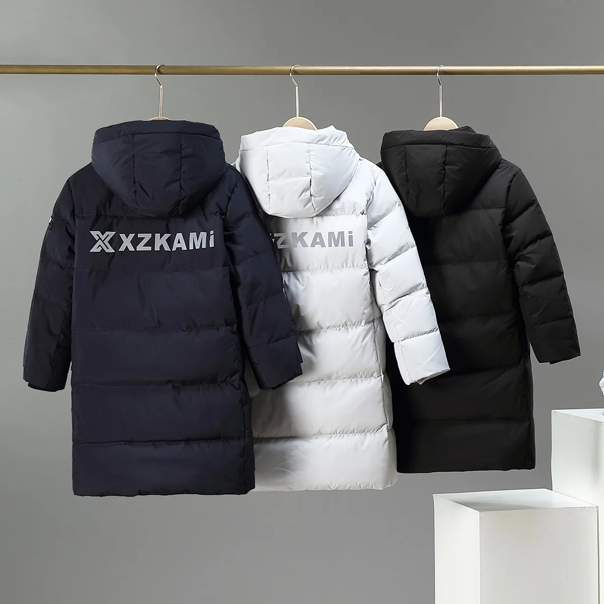 Children's Down Jacket 90% White Duck Down Boy Sports Over the Knee Long 2023 New Winter Children's Fashion Brand Thick Coats