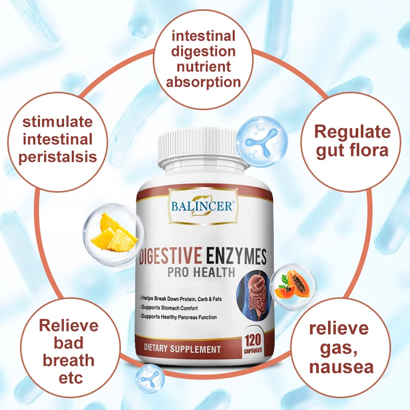 Digestive Enzyme Supplement Capsules, Natural Gut Health Nutritional Support, Aids Digestion & Nutrient Absorption for Adults