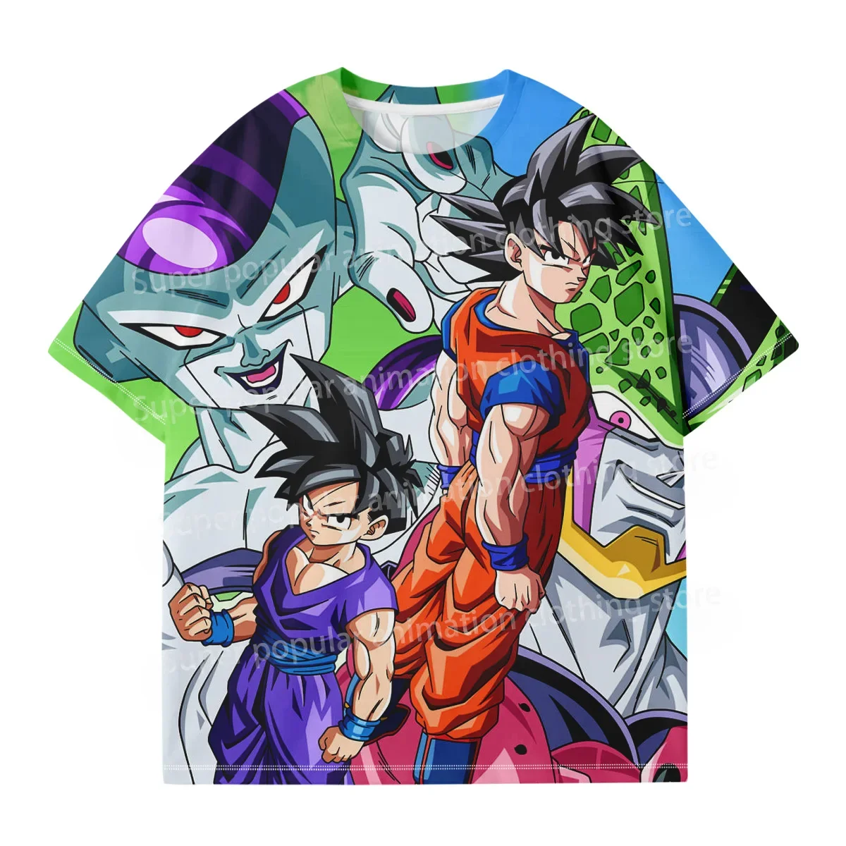 

Dragon Ball Animation Vegeta Goku vs Frieza Быстросохнущая футболка с 3D цифровой печатью для взрослых и детей Модный топ Повседневный Y2K