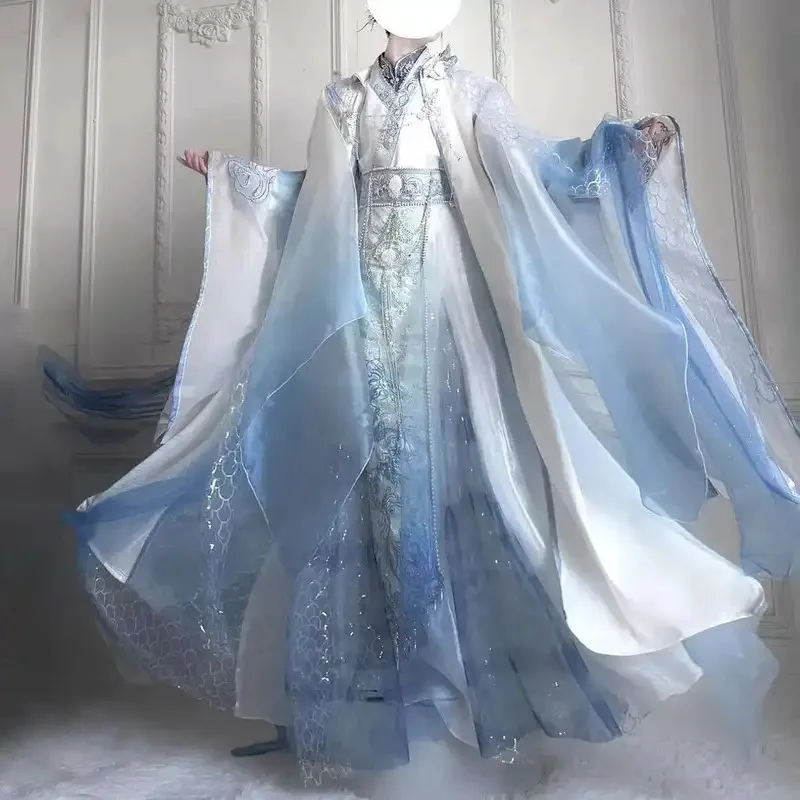 

Nezha Aobing Cosplay Costume Hanfu Uniform Horns Sticker Ao Bing Ancient Clothing Ne Zha 2 Halloween Women Men High Qualityv