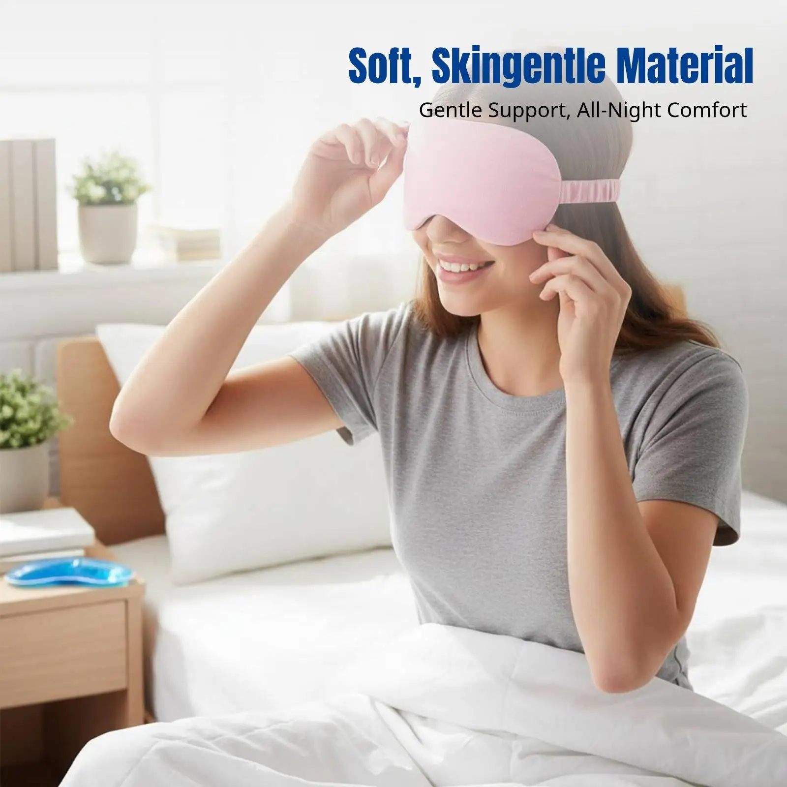 Cooling Weighted Sleep Mask for Sensitive Skin Adjustable Gel Eye Mask for Children Adults Study Travel