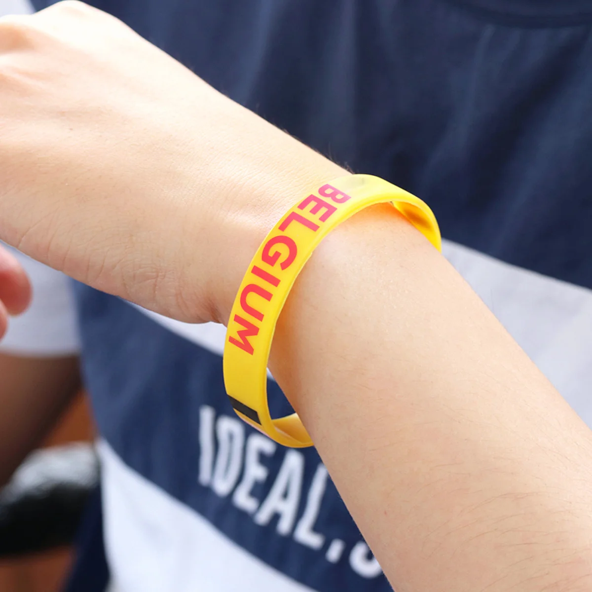 

10Pcs Silicone Country Wristband Flag Printed Bracelet Soft Comfortable Durable for Football Sports Games National Cheer