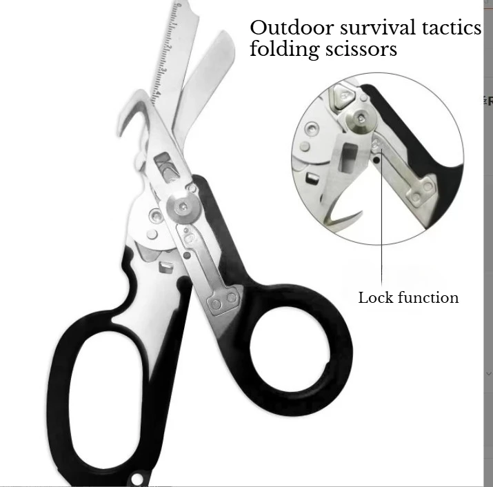 

Outdoor Survival Tools Tactical Folding Scissors Outdoor Equipment Convenient Camping Emergency Multi-functional EDC Tools